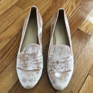 M. Gemi Pink Velvet Loafers